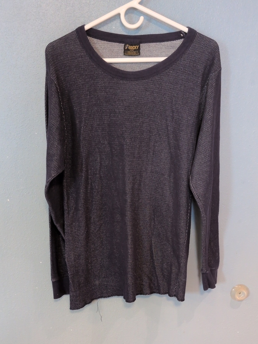 Rocky Crewneck Baselayer Long Sleeve Cotton Blend Vintage 90's Shirt Gorpcore
